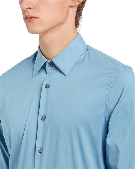 prada camicia popeline stretch|Sky Blue Stretch Poplin Shirt .